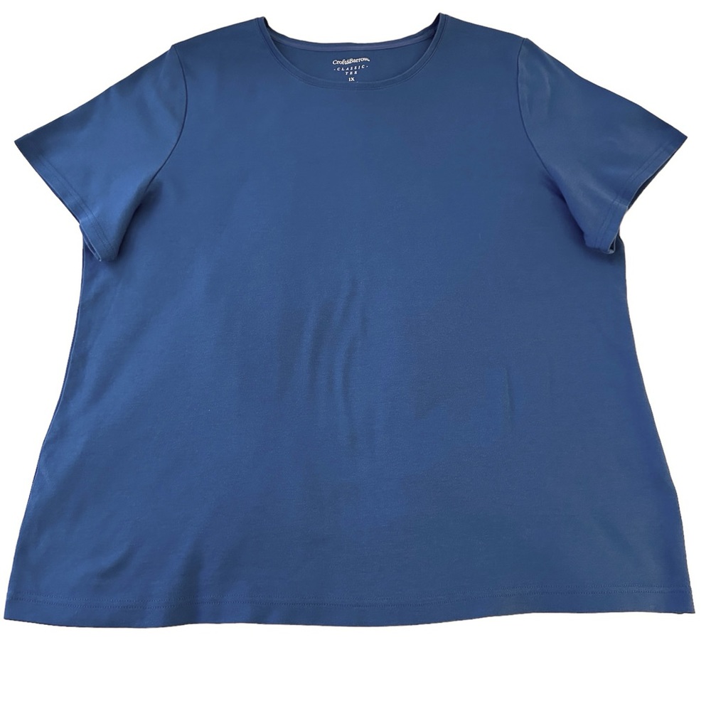 Croft & Barrow Blue Short Sleeve The Classic Tee Size 1X